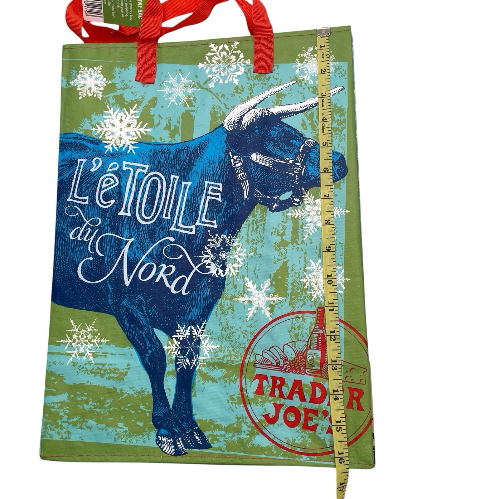 Trader Joe’s Bag Reusable Tote Minnesota Blue Steer Bull L’e Toile