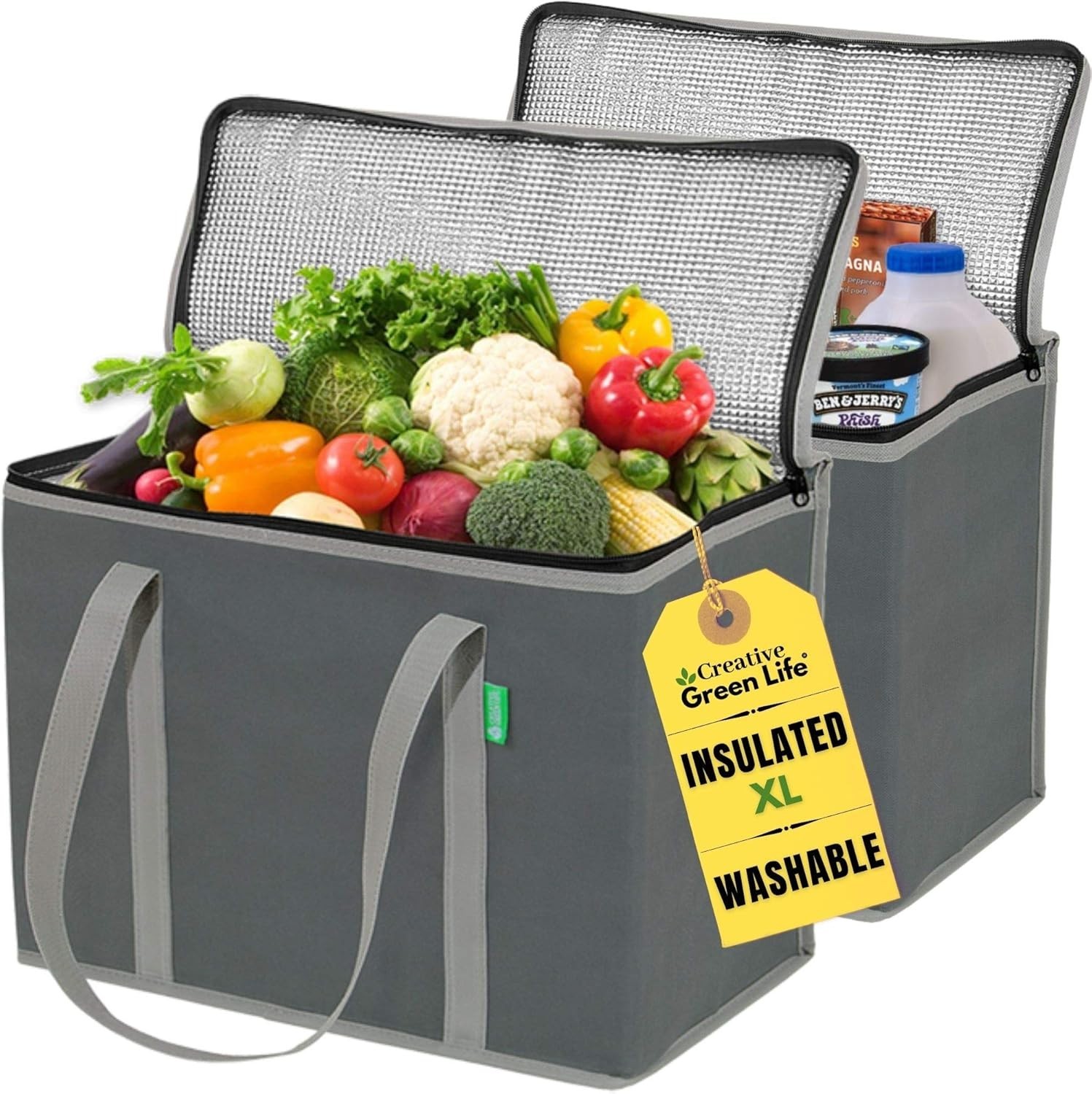Reusable Grocery Bags with Hard Bottom