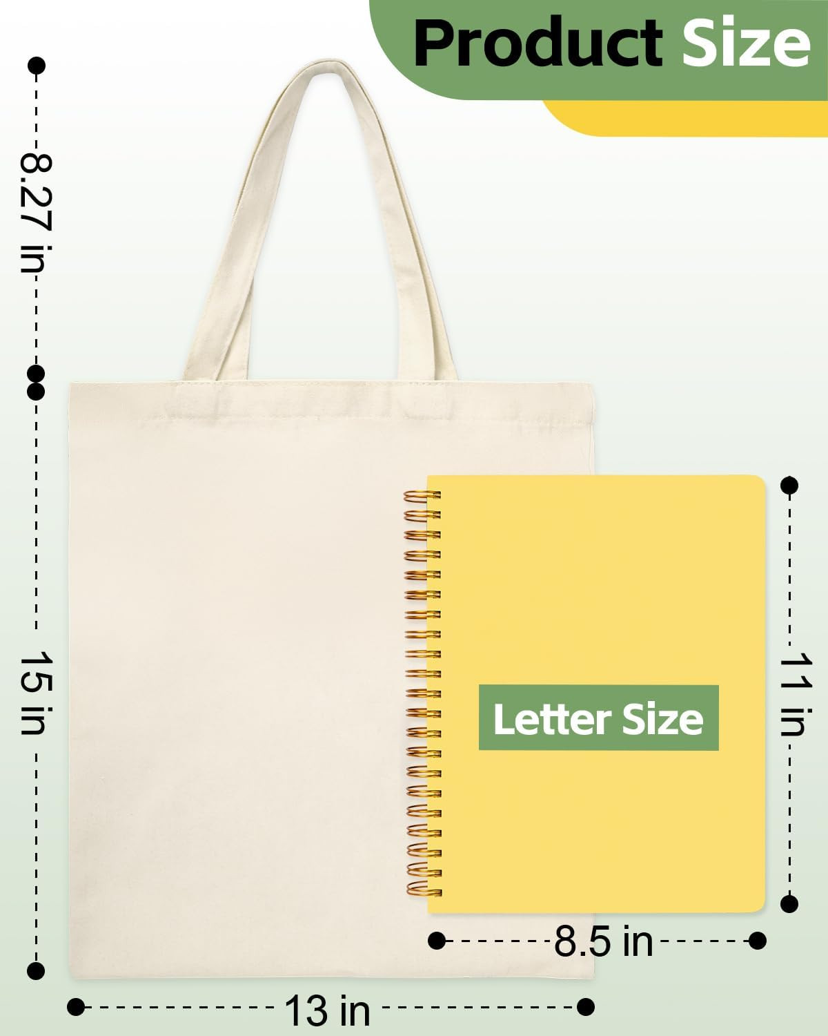 Canvas Tote Bag Bulk 50 Pack 13X15 Inches Medium Sublimation Tote Bags, 10Oz Lig