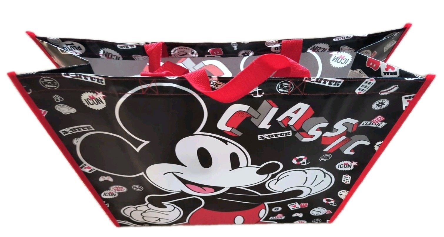 Disney MICKEY MOUSE Reusable Red Jumbo Shopping Gift Bag with Handle🆕Free Ship!