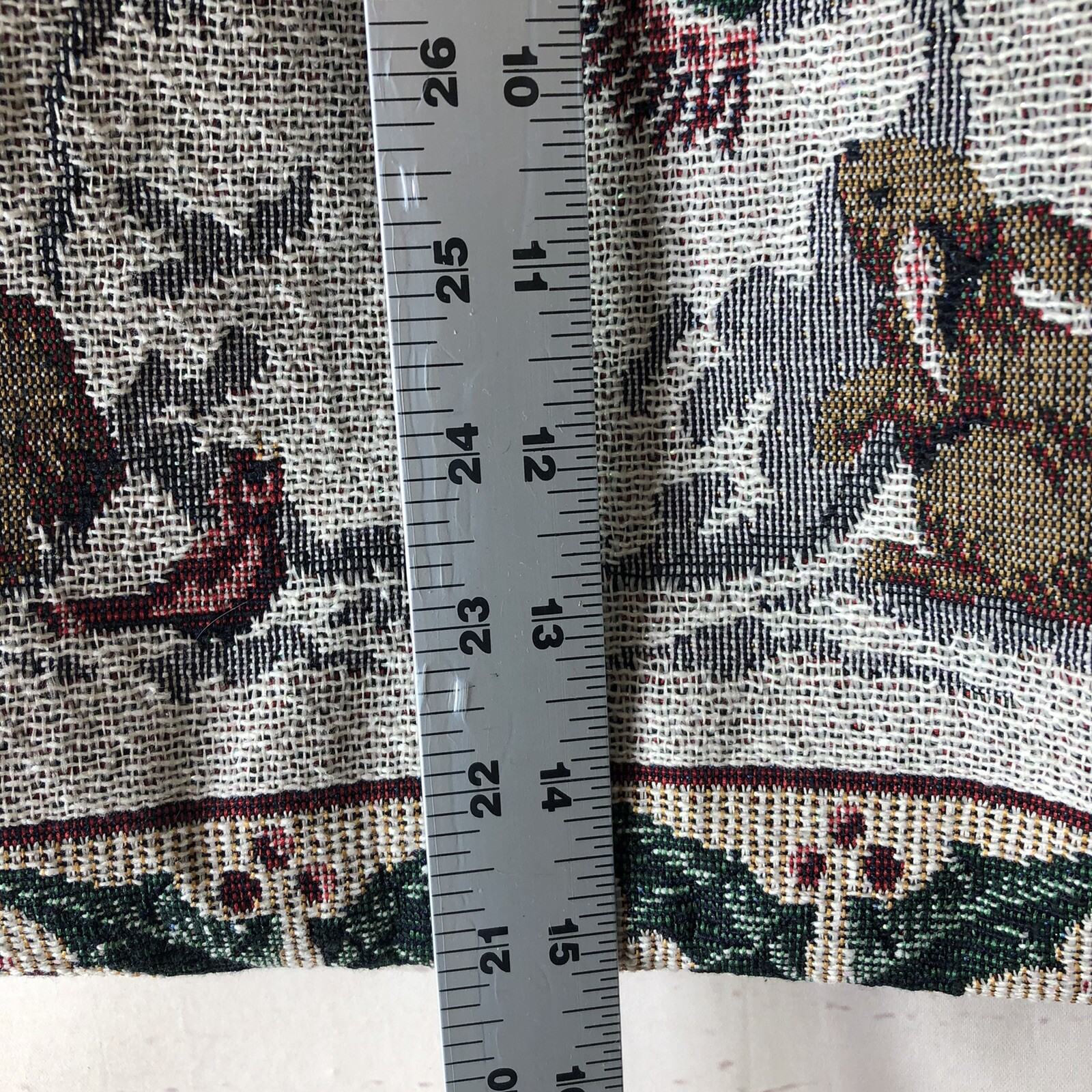 Tapestry tote shopping bag Christmas Winter scene Blue w/ Snowman Rabbits lined