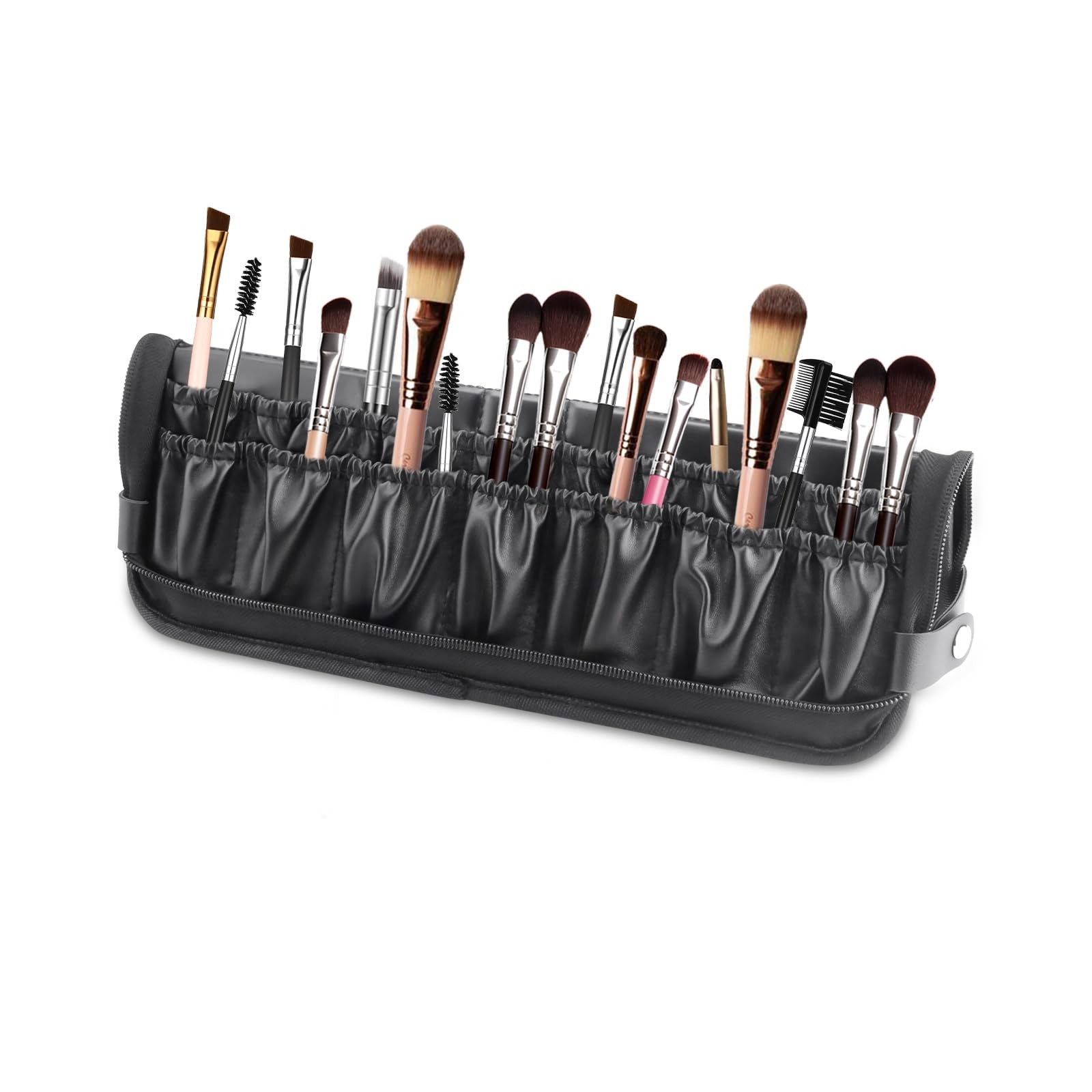 Jinzhenhong Folding Makeup Brush Organizer, Black Waterproof s,