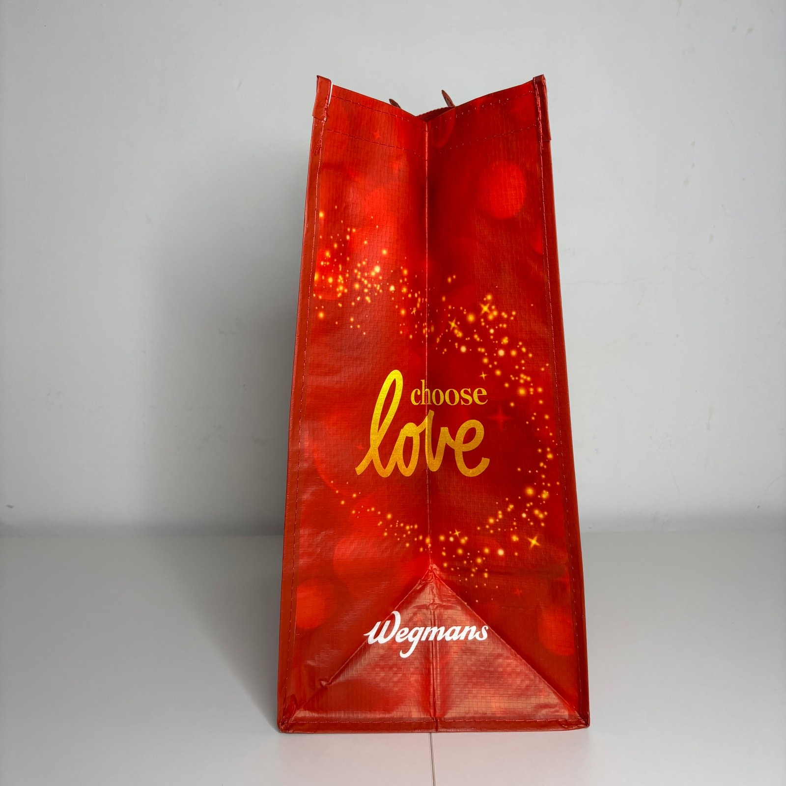 Lot 3x — Wegmans Christmas Love Holiday Festive Heart Reusable Tote Gift Bag NWT