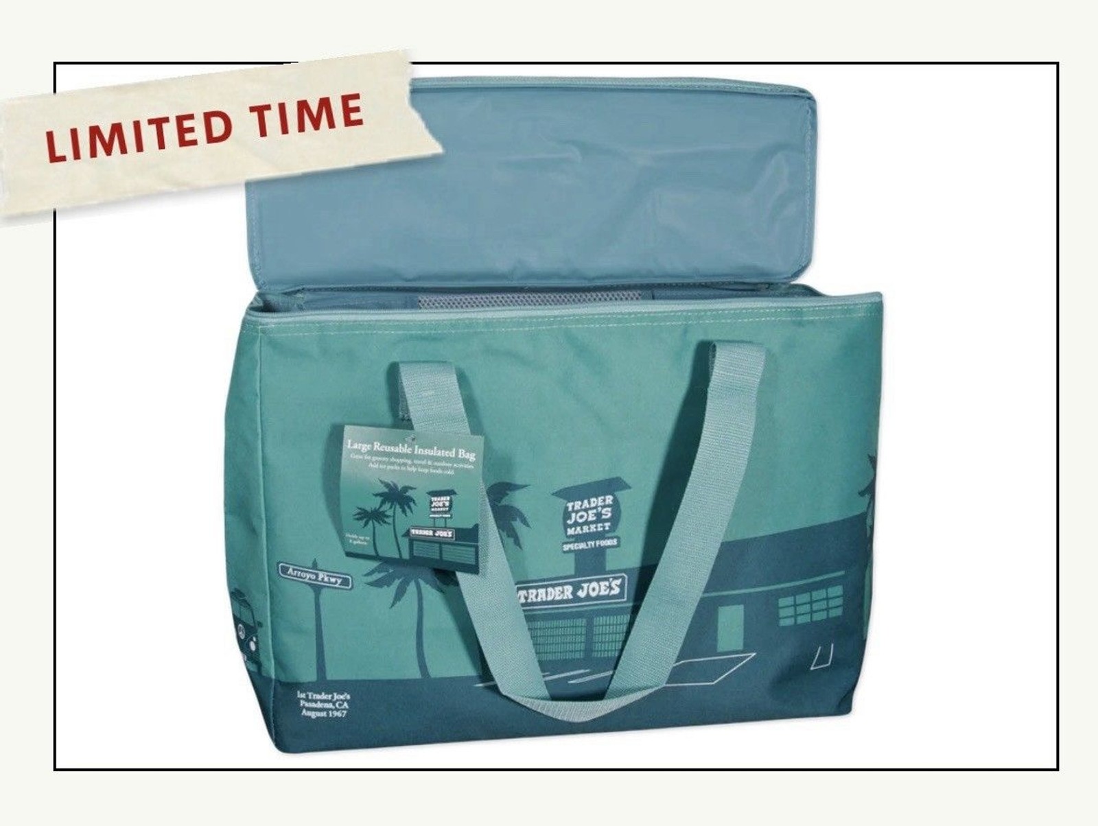 Trader Joe’s Cooler Bag Teal Green Large Insulated NEW 8 gal Ships Quick